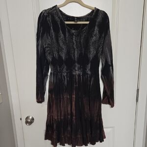 Sacred Threads Black and Brown Long Sleeve Dress